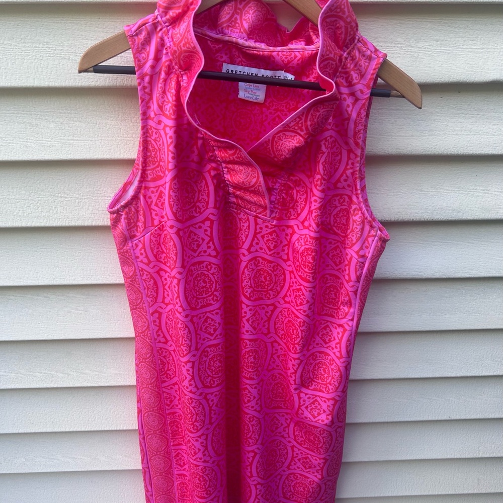 Gretchen Scott Ruffle neck sleeveless dress- Sultans Dining Room XL